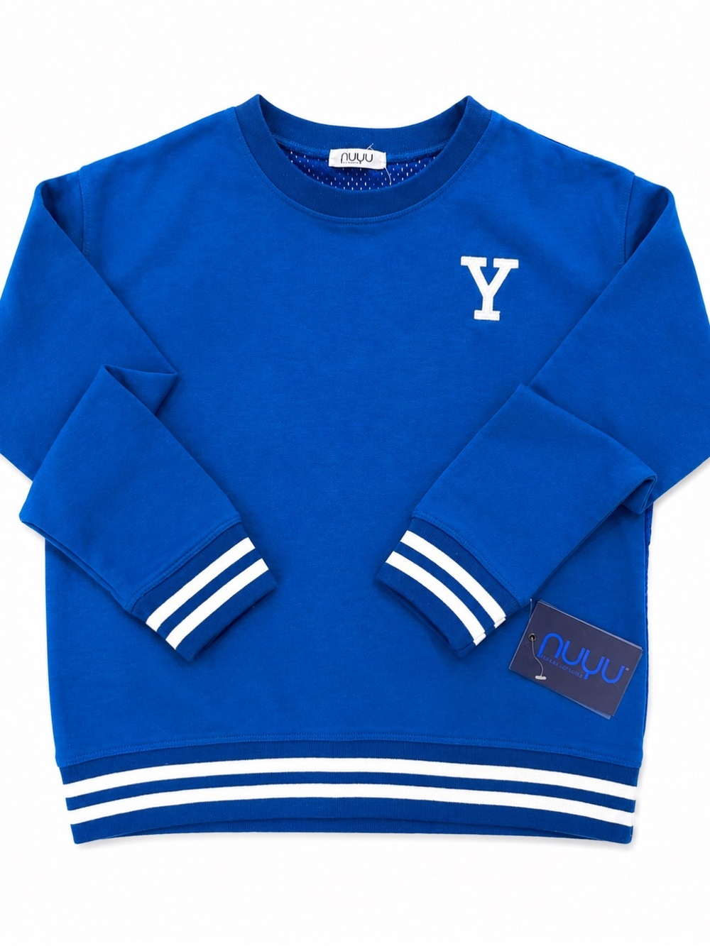 Kids Nuyu Royal Blue Crewneck Sweatshirt with 'Y' Chest Logo